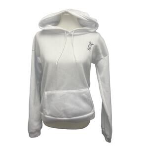 Womens Medium Bunny Rabbit Hoodie Ears Long Sleeve Hooded Sweatshirt w Pockets